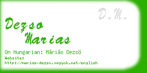 dezso marias business card